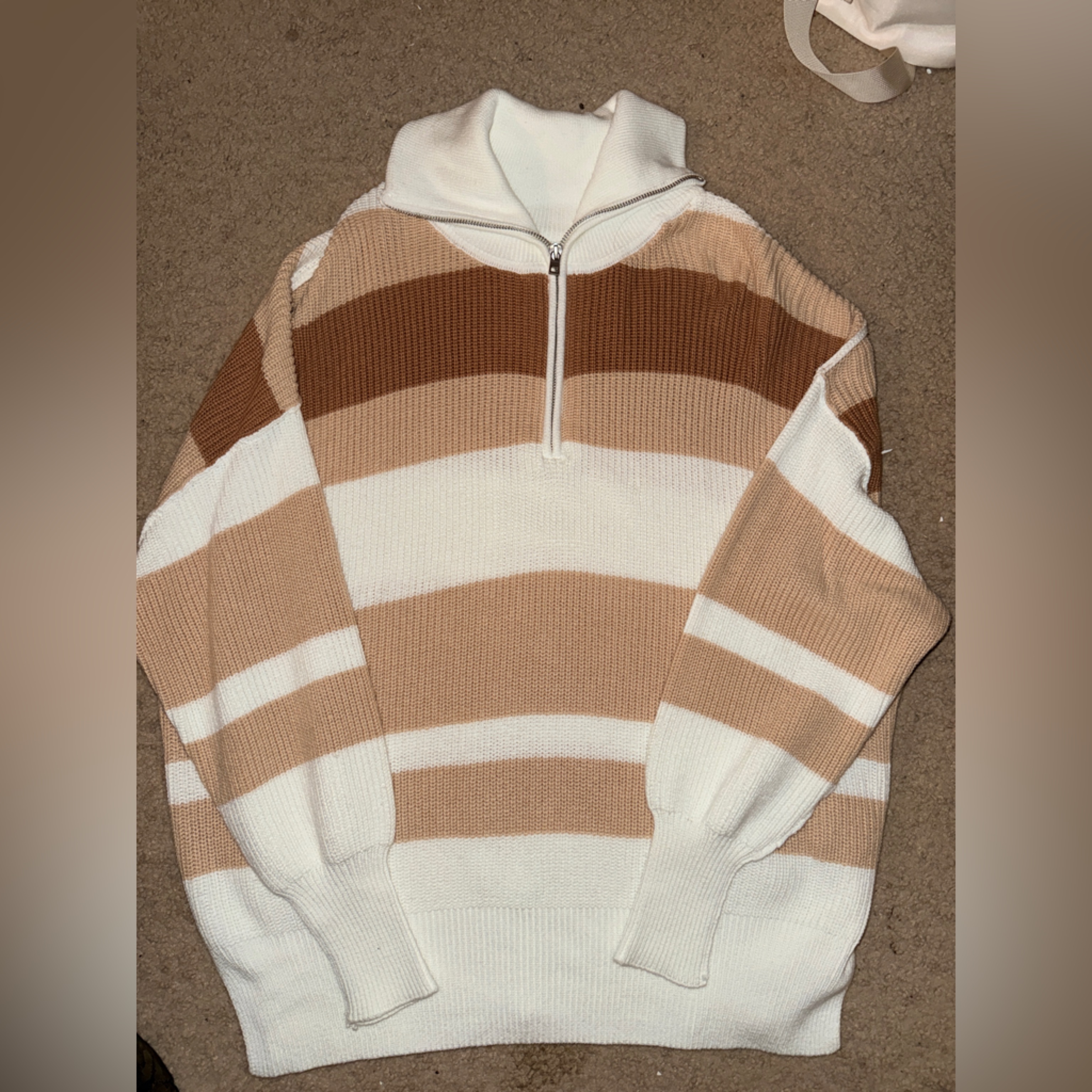 Aerie Beyond Quarter Zip Brown